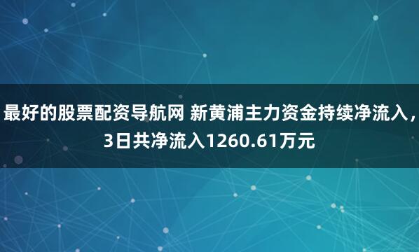 最好的股票配资导航网 新黄浦主力资金持续净流入，3日共净流入1260.61万元