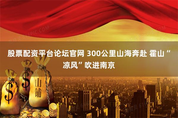 股票配资平台论坛官网 300公里山海奔赴 霍山“凉风”吹进南京